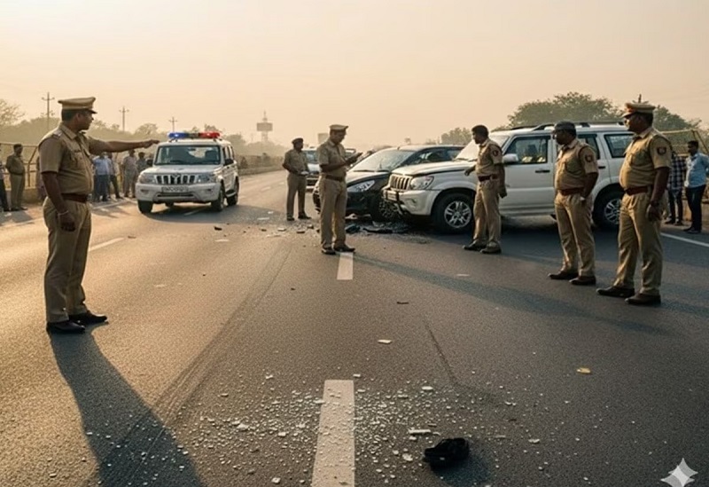 CG: कबीरधाम जिले में पुल से नीचे गिरी बेकाबू कार…. 4 युवकों की मौत