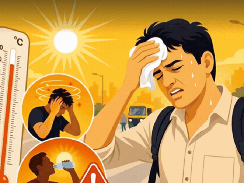 तपती धूप बनी खतरा: बढ़ती गर्मी के बीच हीटस्ट्रोक ने बढ़ाई चिंता, जानिए बचने के उपाय