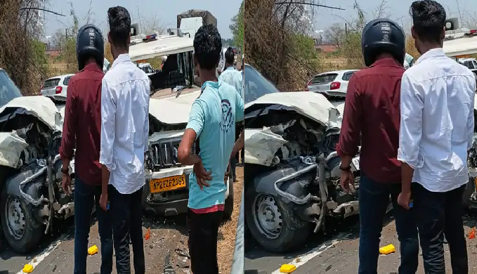 छिंदवाड़ा में बड़ा हादसा टला: टायर फटते ही पुलिस वाहन से भिड़ी तेज रफ्तार स्कॉर्पियो, TI समेत 4 घायल