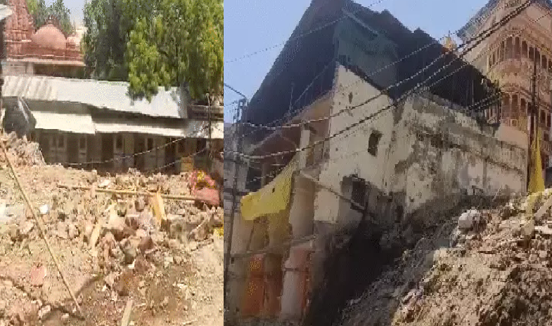 जेसीबी कार्रवाई से बड़ा हादसा, लाखों का सामान मलबे में दबा