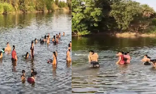 विदिशा में हादसे का खतरा: न गोताखोर, न होमगार्ड, फिर भी नदी में उतर रहे लोग