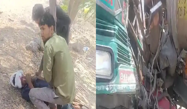 खंडवा में सड़क पर हड़कंप: ट्रक-टैंकर की जोरदार टक्कर, आधे घंटे रेस्क्यू के बाद घायल बाहर निकाले गए