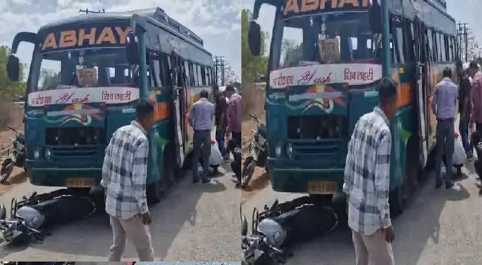 सतना बाईपास पर बस-बाइक की भीषण टक्कर, युवक की मौत, एक घायल