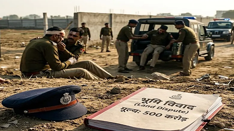 500 करोड़ की जमीन विवाद में नया मोड़: पुलिस गाड़ी से आरोपी को छोड़ने और सबूत मिटाने के आरोप