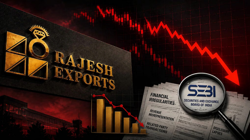 Sebi की सख्त कार्रवाई के बाद Rajesh Exports पर संकट गहराया, PLI योजना से बाहर होने की आशंका से शेयरों में भारी बिकवाली