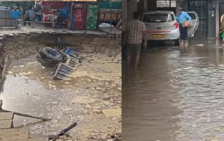 कॉलोनियों में घुसा पानी, मथुरा समेत कई जिलों में बरसात का असर