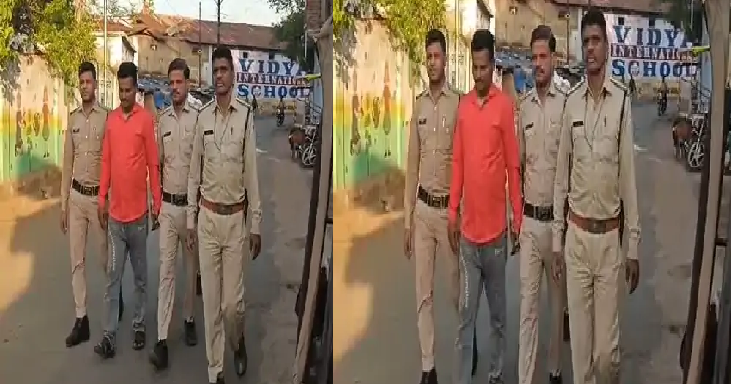 विदिशा में अड़ीबाजी पर पुलिस का बड़ा एक्शन, बदमाश का निकाला जुलूस