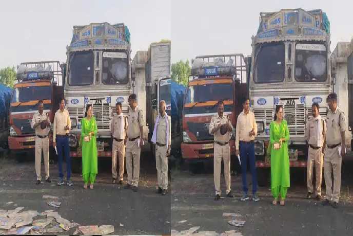 देवास में परिवहन विभाग की बड़ी कार्रवाई: बिना फिटनेस और पीयूसी के 5 वाहन जब्त