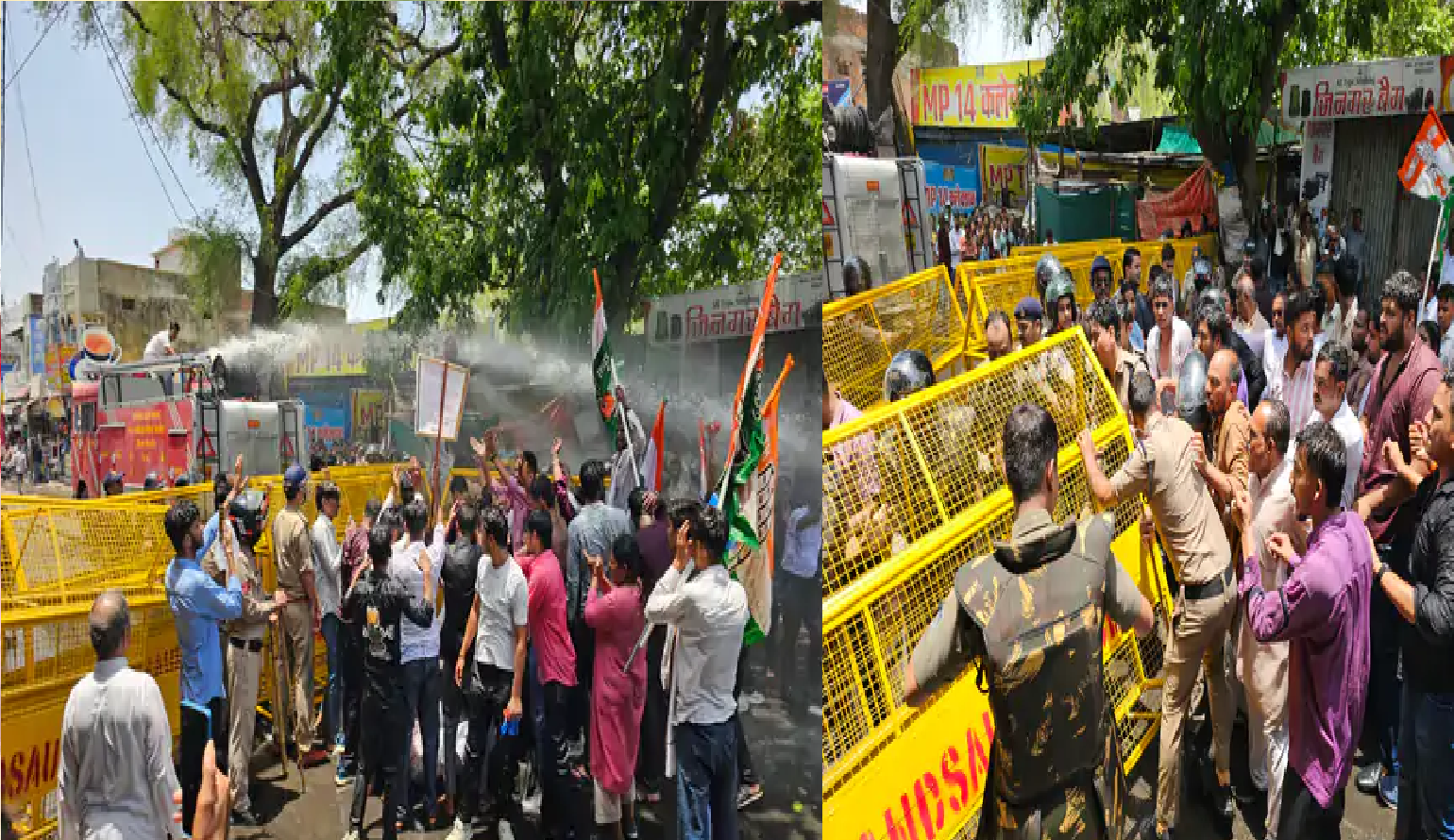 मीनाक्षी नटराजन के नामांकन रद्द होने पर मंदसौर में कांग्रेस का उग्र प्रदर्शन, पुलिस ने पानी की बौछार और बल प्रयोग कर रोका