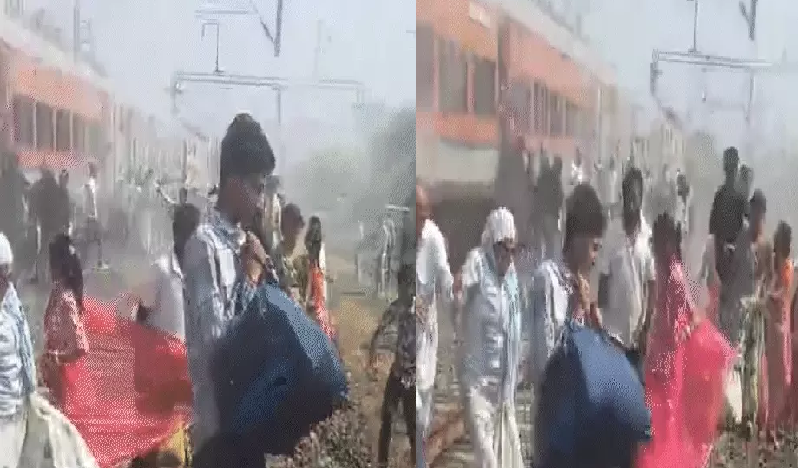 रणथंभौर एक्सप्रेस में धुआं उठते ही मची भगदड़: यात्री पटरियों पर कूदे, 10 मिनट बाद दूसरी ट्रेन पहुंची, मुरैना हादसे जैसी स्थिति बनी