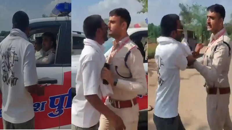 शिवपुरी में अवैध खनन कार्रवाई के दौरान बवाल युवक को थप्पड़ मारते खनिज निरीक्षक का VIDEO वायरल