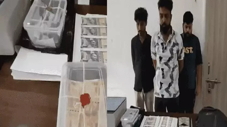 इंदौर में 200 रुपये का नकली नोट चलाने पहुंचा युवक धराया 40 हजार के जाली नोट और प्रिंटिंग मशीन बरामद