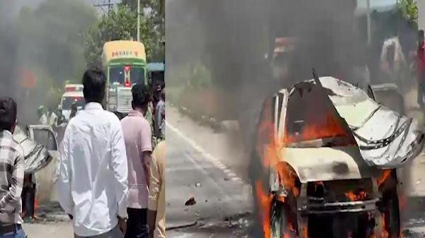 नंबर ब्लॉक करने से भड़का युवक गर्लफ्रेंड को जबरन कार में बैठाया रास्ते में चाकू से हमला फिर धमाके में जिंदा जला