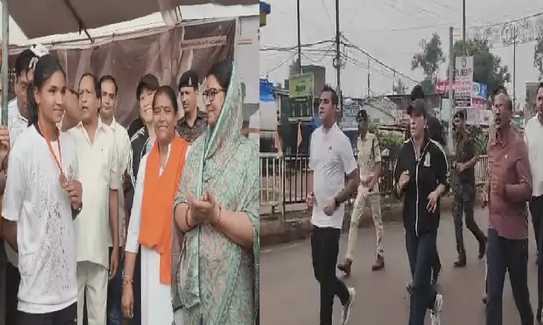 शिवपुरी में नशामुक्ति की दौड़, एसपी ने पुलिसकर्मियों और युवाओं के साथ पूरी की 5 किमी मैराथन, विजेताओं को मिला सम्मान