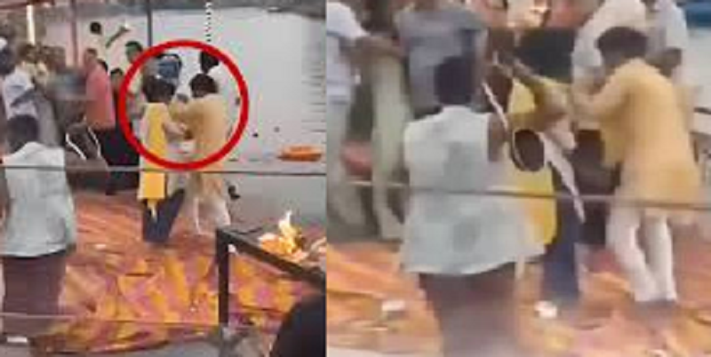 शिप्रा आरती में विवाद ने लिया हिंसक रूप, पूजन सामग्री बेचने को लेकर पुजारियों और महिलाओं के बीच हाथापाई, वायरल वीडियो जांच के दायरे में