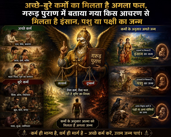 गरुड़ पुराण के पन्नों में छिपा है आपके अगले जन्म का रहस्य; जीवित रहते किए गए कर्म ही तय करते हैं मनुष्य, पशु या पक्षी का शरीर