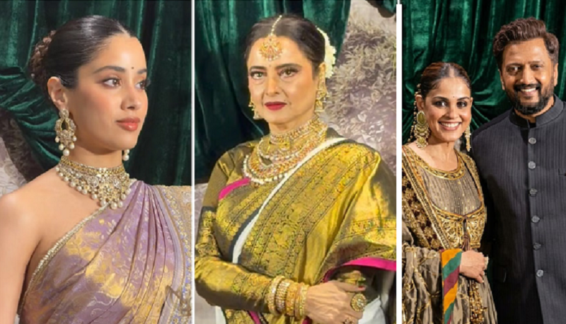 अंशुला कपूर-रोहन ठक्कर के वेडिंग रिसेप्शन में सजा बॉलीवुड का भव्य जमावड़ा, रेखा से जाह्नवी कपूर तक सितारों ने बिखेरा ग्लैमर