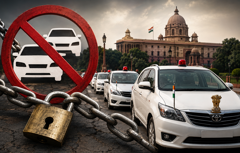 सरकारी अधिकारियों द्वारा वाहनों के दुरुपयोग पर रोक लगाने के लिए केंद्र सरकार ने लागू की 'वन ऑफिसर, वन कार' नीति