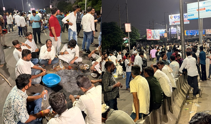 अपनी मांगों को लेकर भोपाल पहुंचे किसान, सड़क पर बनाई दाल-बाटी, सीएम हाउस का घेराव करने पर अड़े