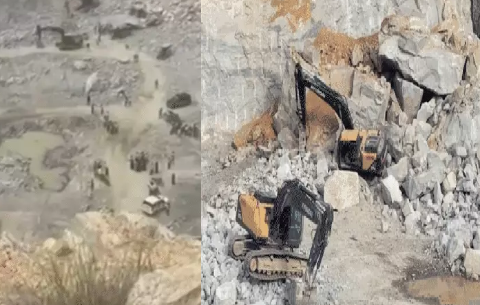 ग्रेनाइट खदान बनी काल 40 फीट ऊंचाई से गिरी चट्टान ट्रैक्टर के हुए टुकड़े मध्य प्रदेश के 5 मजदूरों सहित 7 की मौत