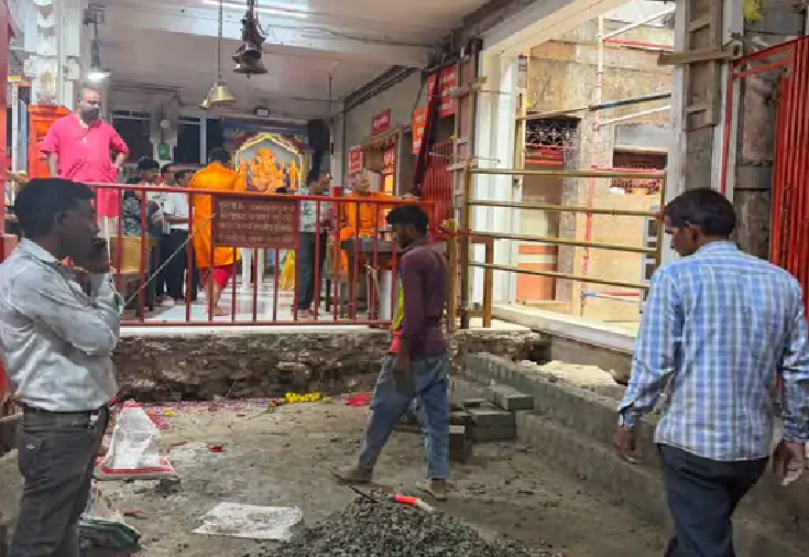 खजराना गणेश मंदिर में तेज़ी से विकास कार्य, डेढ़ फीट नीचे होगा सभामंडप, लाखों श्रद्धालुओं की सुविधा होगी दोगुनी