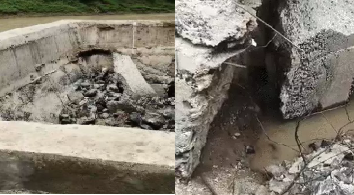 पहली बारिश में बह गई करोड़ों के पुल की सुरक्षा दीवार निर्माण गुणवत्ता पर उठे सवाल ग्रामीणों ने मांगी तकनीकी जांच