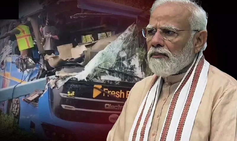 हैदराबाद विजयवाड़ा हाईवे पर भीषण बस हादसा, कंटेनर की लोहे की छड़ों ने मचाई तबाही, प्रधानमंत्री मोदी ने जताया दुख