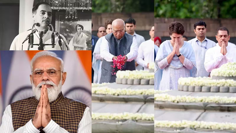 राजीव गांधी की जयंती पर वीर भूमि पहुंचे सोनिया, राहुल और प्रियंका, पीएम मोदी समेत कई नेताओं ने दी श्रद्धांजलि