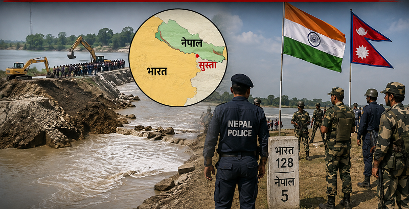 भारत-नेपाल सीमा पर फिर बढ़ा तनाव, सुस्ता में अस्थायी बांध तोड़े जाने के आरोप से विवाद गहराया