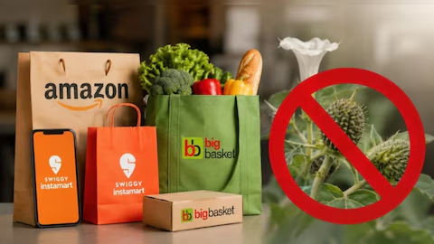 कर्नाटक में ऑनलाइन बिक रहा था जहरीला धतूरा, Amazon, Instamart और BigBasket के फूड लाइसेंस निलंबित