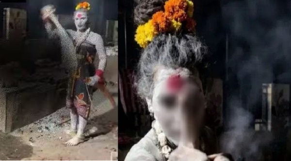 उज्जैन में धधकती चिता के सामने तांत्रिक क्रिया का वीडियो वायरल, मानव अवशेष खाने का दावा; संतों ने मांगी कार्रवाई