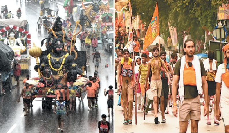 पश्चिमी यूपी में ‘बम भोले’ की गूंज, डाक कांवड़ और पैदल जत्थों में दिखा जोश