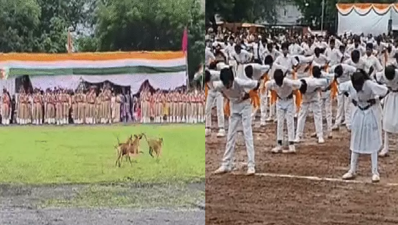 कहीं कीचड़ में बच्चों की प्रस्तुति तो कहीं भाजपा नेता की पार्टी में SI का गाना, MP में आजादी के जश्न पर उठे सवाल