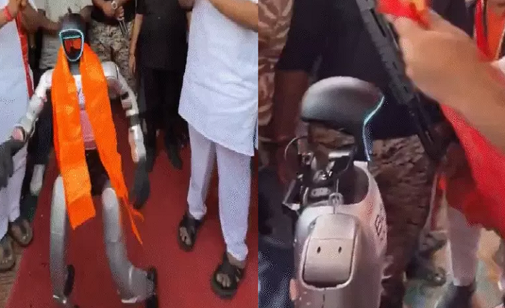 भगवा रोबोट का VIP स्वागत और मंत्री की सुरीली तान, CM मोहन यादव बोले- मोदी ने देश को उसकी ताकत का एहसास कराया